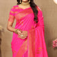 Vedant Vastram Pink Color Banarasi Silk Saree - Pink | Swadesiicart