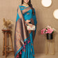 Vedant Vastram Rama Color Banarasi Silk Saree - Rama | Swadesiicart