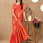 Vedant Vastram Red Color Banarasi Silk Saree - Red | Swadesiicart