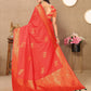 Vedant Vastram Red Color Banarasi Silk Saree - Red | Swadesiicart