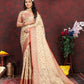 Vedant Vastram Beige Color Banarasi Silk Saree - Beige | Swadesiicart