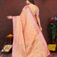 Vedant Vastram Peach Color Banarasi Silk Saree - Peach | Swadesiicart