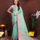 Vedant Vastram Turquoise Color Banarasi Silk Saree - Turquoise | Swadesiicart