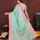 Vedant Vastram Turquoise Color Banarasi Silk Saree - Turquoise | Swadesiicart