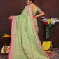 Vedant Vastram Parrot Color Banarasi Silk Saree - Parrot | Swadesiicart