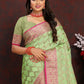 Vedant Vastram Parrot Color Banarasi Silk Saree - Parrot | Swadesiicart