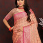 Vedant Vastram Peach Color Banarasi Silk Saree - Peach | Swadesiicart