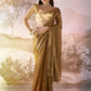 Brown Burberry Organza Solid Fancy Designer Saree - Nafisa