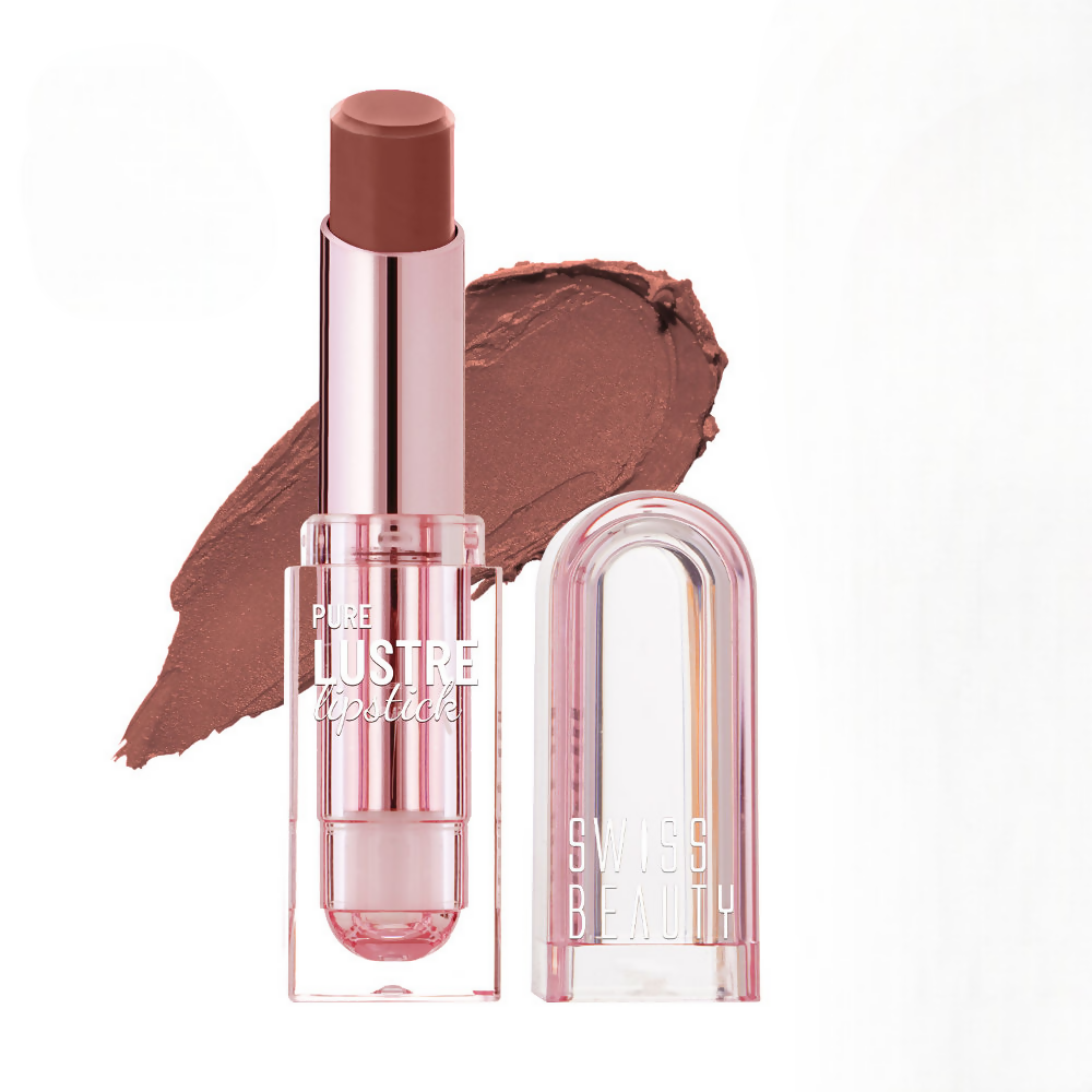 Swiss Beauty High Shine Finish Smooth Glide Pure Lustre Lipstick - 7 Twisted Caramel | Swadesiicart