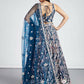 House of Panchhi Navy Blue Net Sequins And Thread Embroidery Lehenga Choli & Dupatta | Swadesiicart