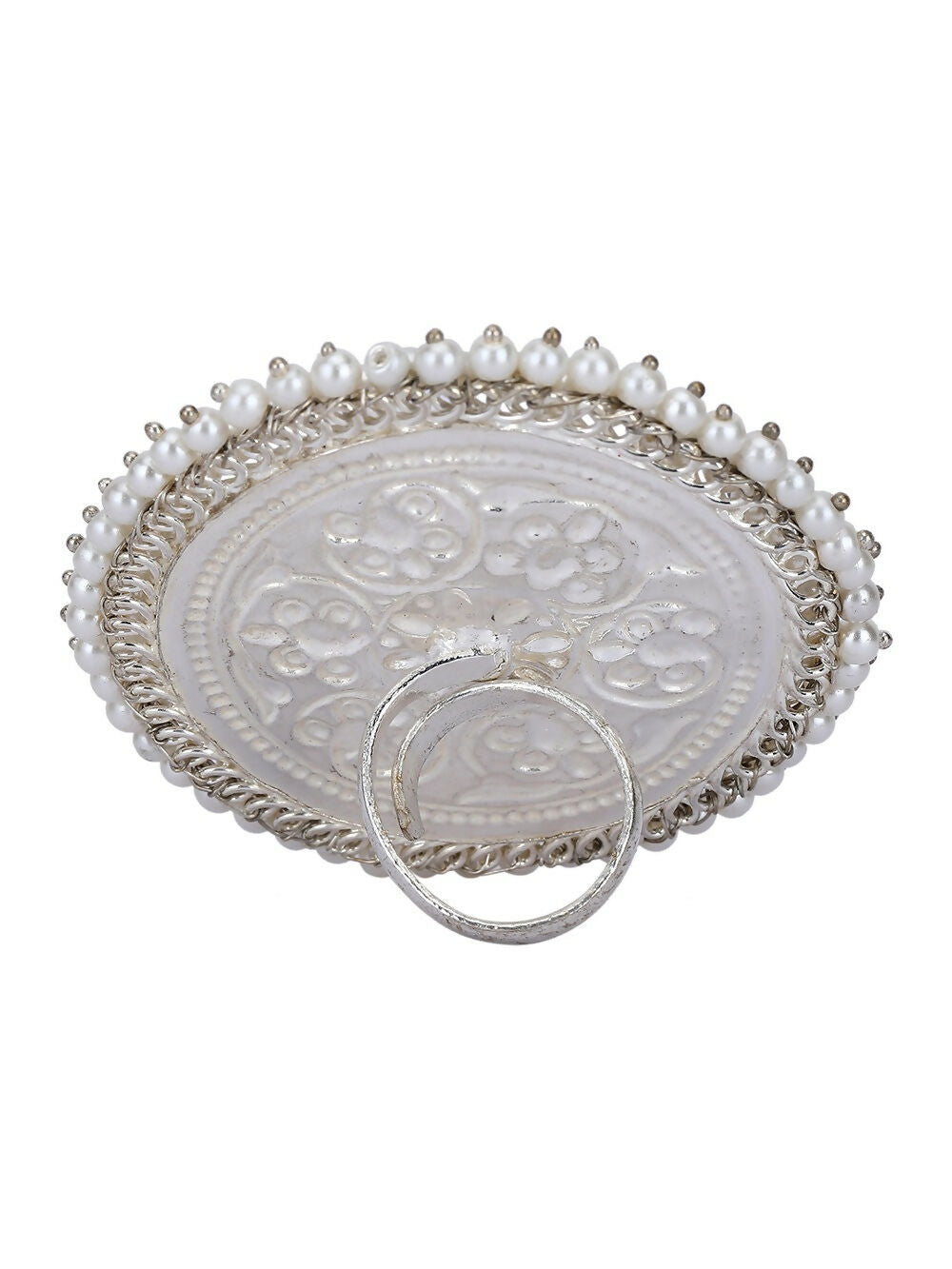 Joban Fashion Women Round Shape Silver Tone Ring | Swadesiicart