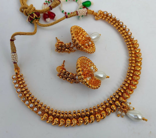 White Kemp Mango Necklace Set - Mokshi Collections
