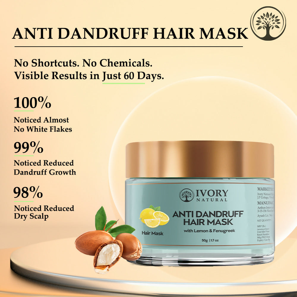 Ivory Natural Dandruff Hair Mask - Scalp Wellness, Assists With Dandruff For Both Men & Women | Swadesiicart