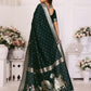 Vedant Vastram Soft Litchi Silk Banarasi Silk Saree - Green | Swadesiicart