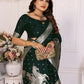 Vedant Vastram Soft Litchi Silk Banarasi Silk Saree - Green | Swadesiicart