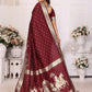 Vedant Vastram Soft Litchi Silk Banarasi Silk Saree - Maroon | Swadesiicart