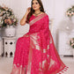 Vedant Vastram Soft Litchi Silk Banarasi Silk Saree - Rani | Swadesiicart