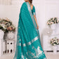 Vedant Vastram Soft Litchi Silk Banarasi Silk Saree - Turquoise | Swadesiicart
