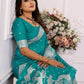Vedant Vastram Soft Litchi Silk Banarasi Silk Saree - Turquoise | Swadesiicart