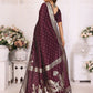 Vedant Vastram Soft Litchi Silk Banarasi Silk Saree - Wine | Swadesiicart