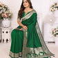 Vedant Vastram Soft Litchi Silk Banarasi Silk Saree - Green | Swadesiicart