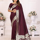 Vedant Vastram Soft Litchi Silk Banarasi Silk Saree - Maroon | Swadesiicart