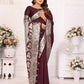 Vedant Vastram Soft Litchi Silk Banarasi Silk Saree - Maroon | Swadesiicart