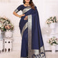 Vedant Vastram Soft Litchi Silk Banarasi Silk Saree - Navy | Swadesiicart