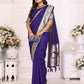 Vedant Vastram Soft Litchi Silk Banarasi Silk Saree - Violet | Swadesiicart