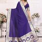 Vedant Vastram Soft Litchi Silk Banarasi Silk Saree - Violet | Swadesiicart