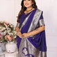 Vedant Vastram Soft Litchi Silk Banarasi Silk Saree - Violet | Swadesiicart