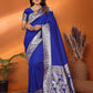 Vedant Vastram Soft Litchi Silk Banarasi Silk Saree - Blue | Swadesiicart