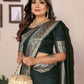 Vedant Vastram Soft Litchi Silk Banarasi Silk Saree - Green | Swadesiicart