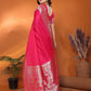 Vedant Vastram Soft Litchi Silk Banarasi Silk Saree - Magenta | Swadesiicart