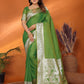 Vedant Vastram Soft Litchi Silk Banarasi Silk Saree - Mahendi | Swadesiicart