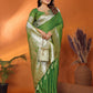 Vedant Vastram Soft Litchi Silk Banarasi Silk Saree - Mahendi | Swadesiicart