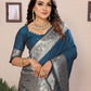Vedant Vastram Soft Litchi Silk Banarasi Silk Saree - Morpich | Swadesiicart