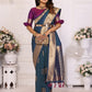 Vedant Vastram Soft Litchi Silk Banarasi Silk Saree - Blue | Swadesiicart