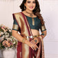 Vedant Vastram Soft Litchi Silk Banarasi Silk Saree - Maroon | Swadesiicart
