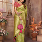 Vedant Vastram Soft Litchi Silk Banarasi Silk Saree - Olive | Swadesiicart
