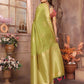 Vedant Vastram Soft Litchi Silk Banarasi Silk Saree - Olive | Swadesiicart