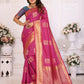Vedant Vastram Soft Litchi Silk Banarasi Silk Saree - Pink | Swadesiicart