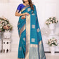 Vedant Vastram Soft Litchi Silk Banarasi Silk Saree - Rama | Swadesiicart