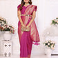 Vedant Vastram Soft Litchi Silk Banarasi Silk Saree - Magenta | Swadesiicart