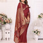 Vedant Vastram Soft Litchi Silk Banarasi Silk Saree - Maroon | Swadesiicart