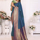 Vedant Vastram Soft Litchi Silk Banarasi Silk Saree - Navy | Swadesiicart