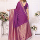 Vedant Vastram Soft Litchi Silk Banarasi Silk Saree - Purple | Swadesiicart