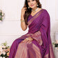 Vedant Vastram Soft Litchi Silk Banarasi Silk Saree - Purple | Swadesiicart