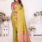 Vedant Vastram Soft Litchi Silk Banarasi Silk Saree - Olive | Swadesiicart