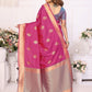 Vedant Vastram Soft Litchi Silk Banarasi Silk Saree - Pink | Swadesiicart